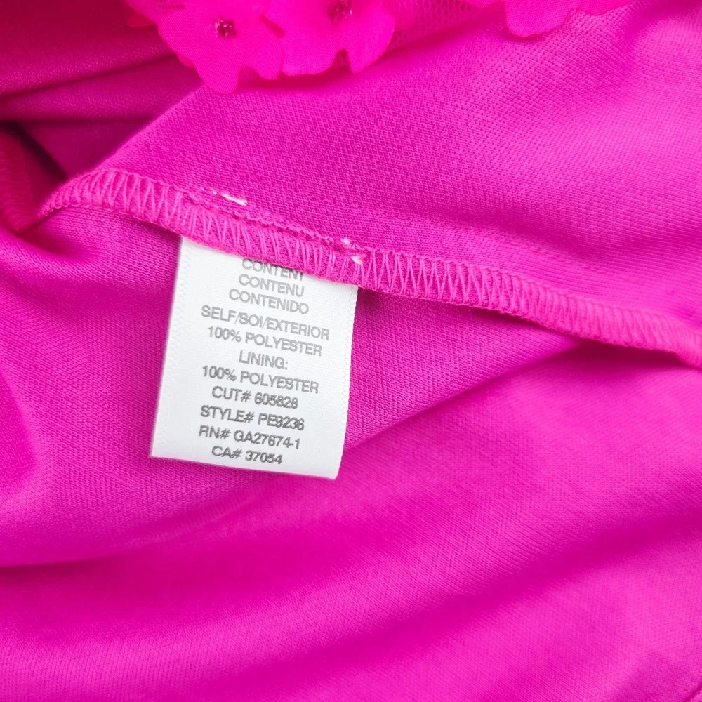 Eva Franco Vixen Top in Orchid Petal Hot Pink 3D Floral Applique Ruffle Size‎ 4